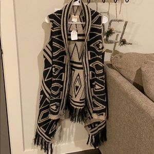 Black and white vest